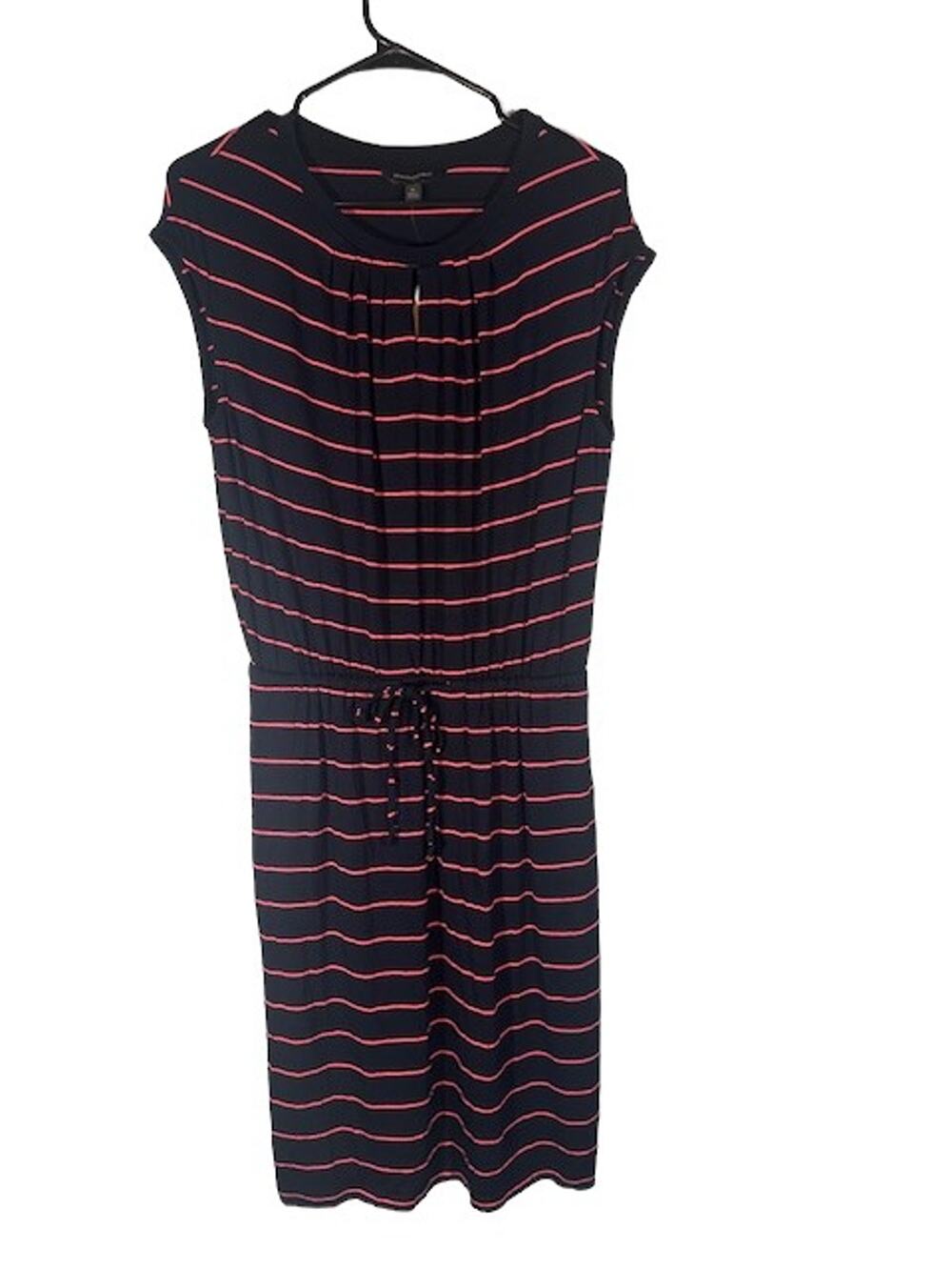 Banana Republic Black & Pink Striped Short Sleeve Classic Dress Women Sz S